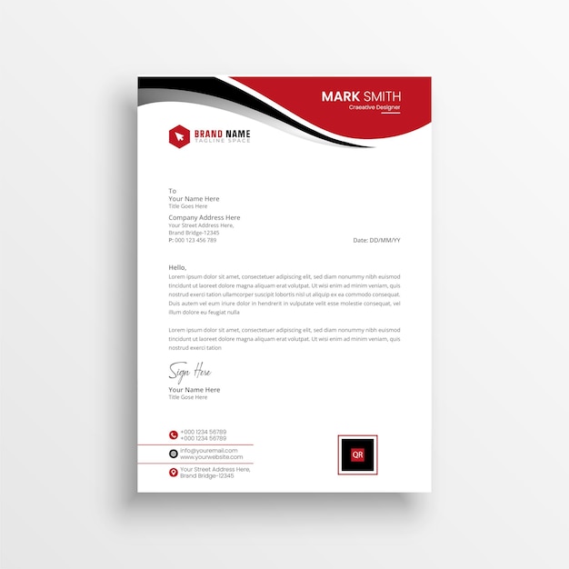 Modern business letterhead template design