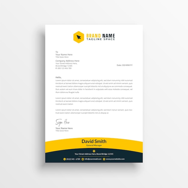 Modern business letterhead template design