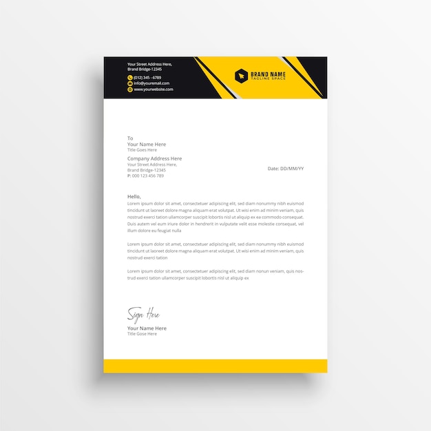 Modern business letterhead template design