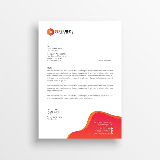 Modern business letterhead template design