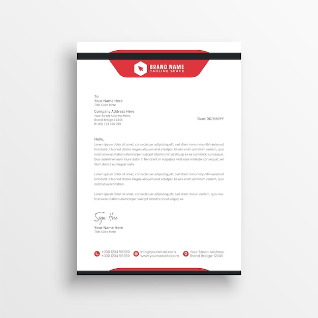 modern business letterhead template design