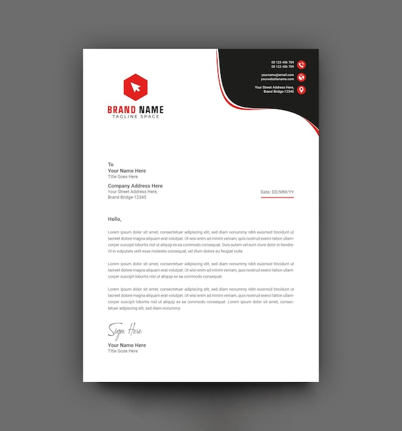 Modern business letterhead template design