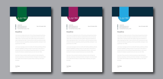 Vector modern business letterhead template design