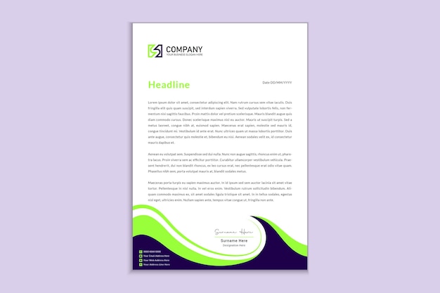 Modern business letterhead template design