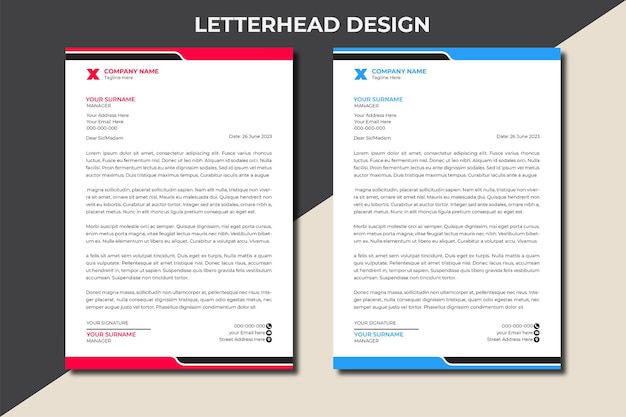 modern business letterhead template design