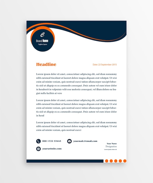 Vector modern business letterhead template design