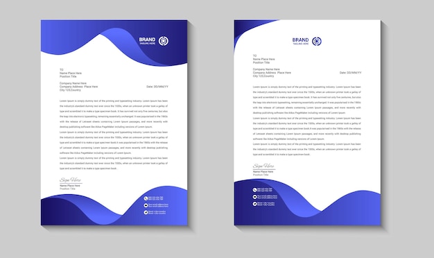 Modern business letterhead template design