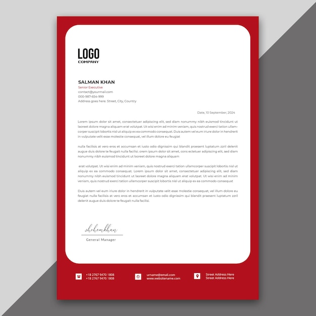 Modern business letterhead template premium vector