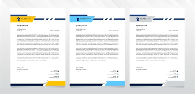 Vector modern business letterhead template vector