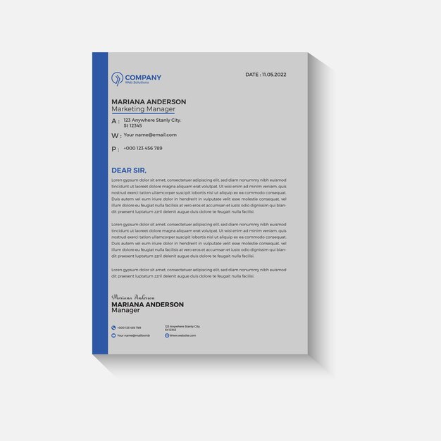 Vector modern business letterhead template vector