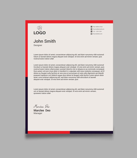 Modern business letterhead template vectors