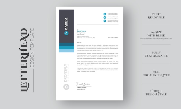 Vector modern business letterhead template