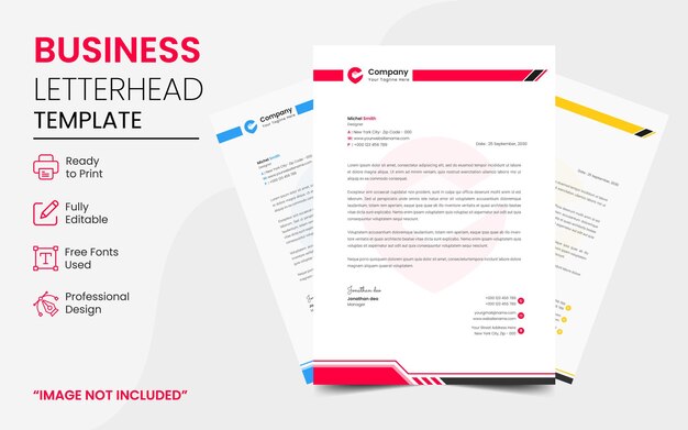 Modern business letterhead template