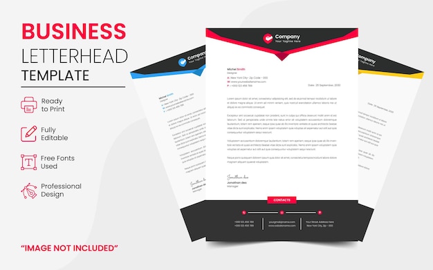 Modern business letterhead template