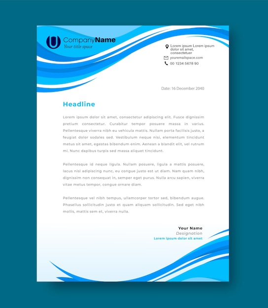 Modern business letterhead template