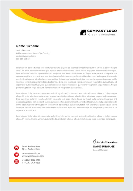 Vector modern business letterhead template