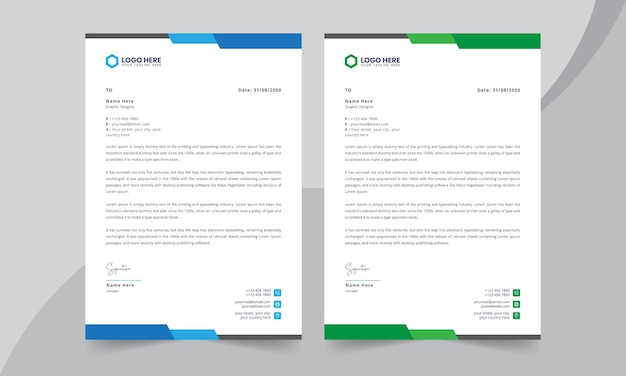 Modern business letterhead template