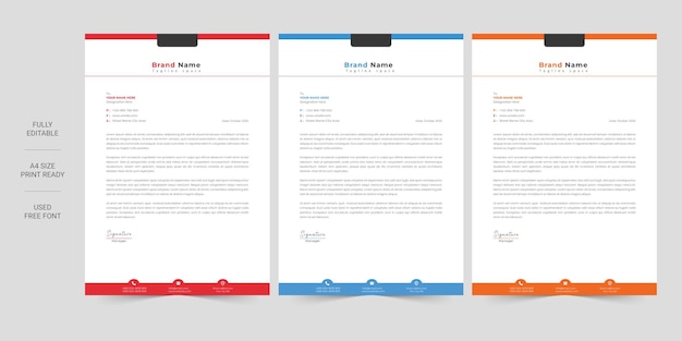 Vector modern business letterhead template