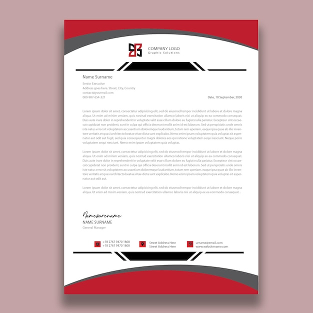 Modern business letterhead template