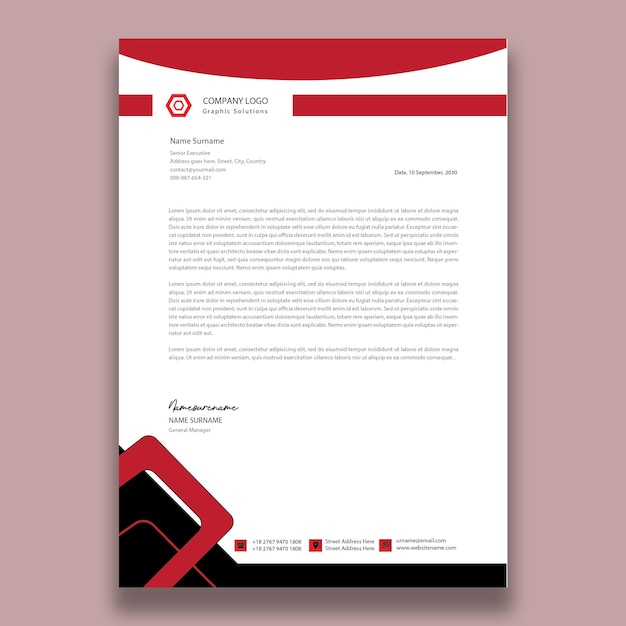 Modern business letterhead template