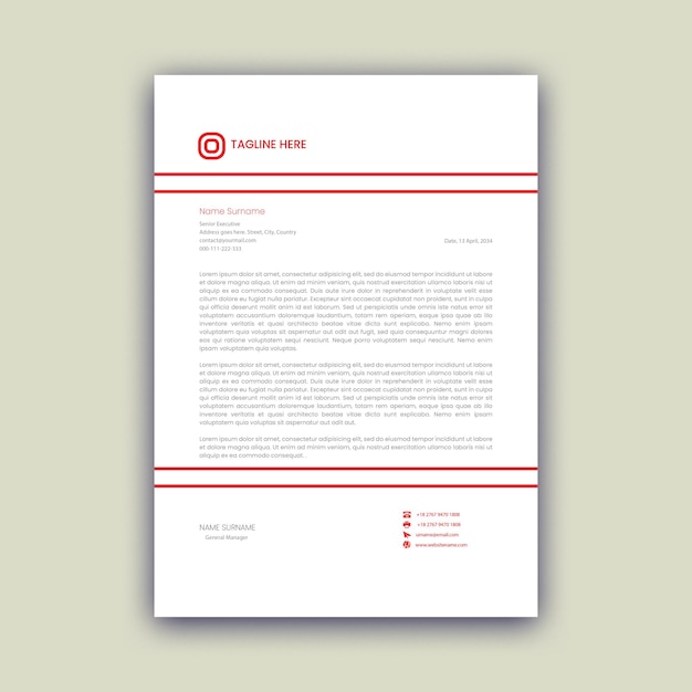 Modern business letterhead template