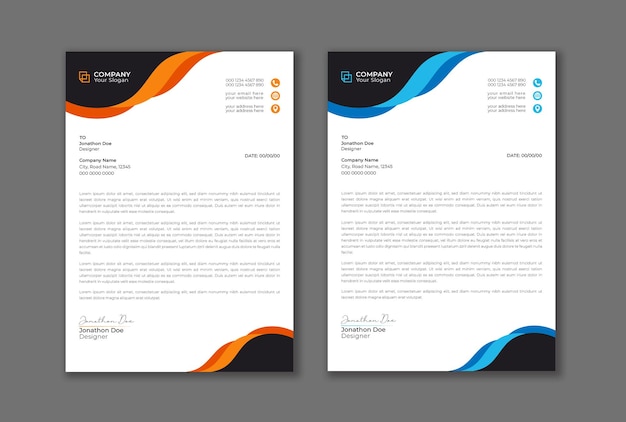 Vector modern business letterhead template