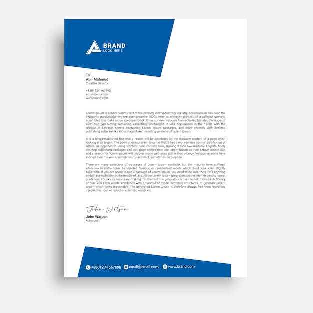 Vector modern business letterhead template