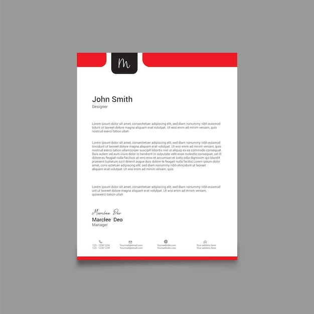 Vector modern business letterhead templet