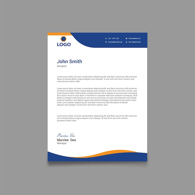 modern business letterhead templet