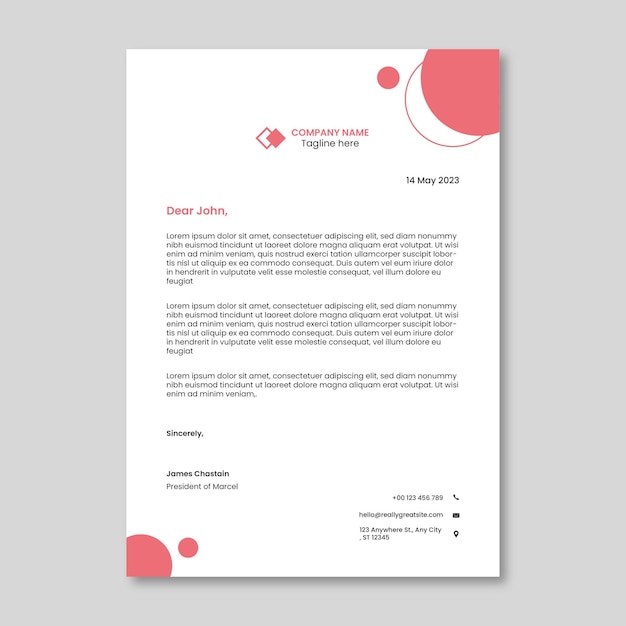 Modern Business Letterhead Vector Template