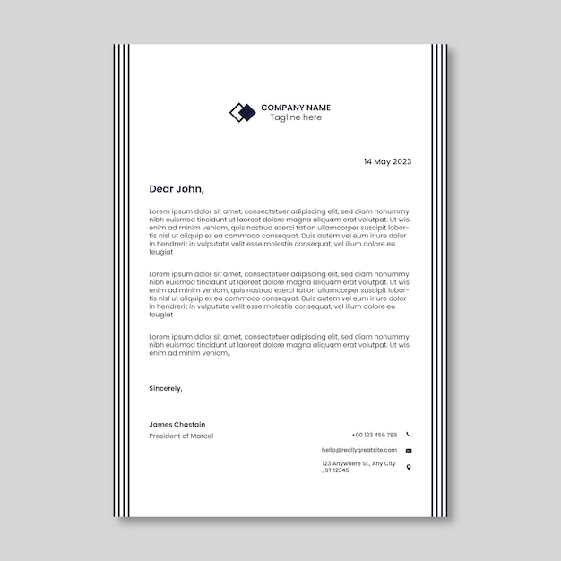 Modern Business Letterhead Vector Template