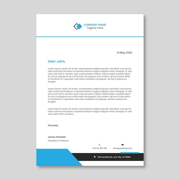 Modern Business Letterhead Vector Template