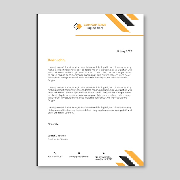 Modern business letterhead vector template