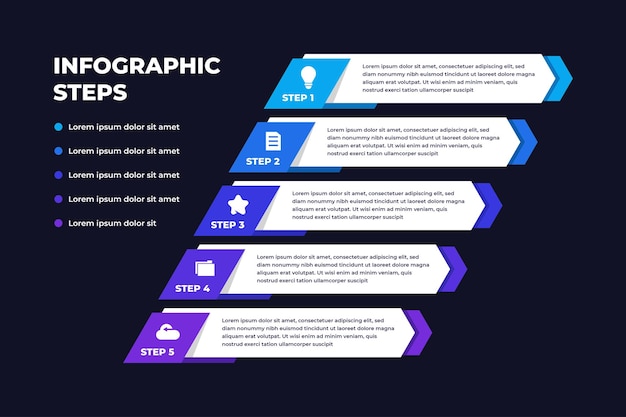 Modern business list of work infographic company