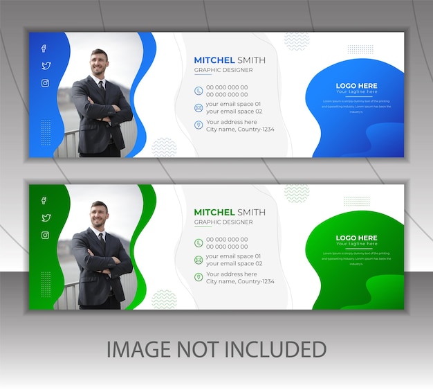 Vector modern business multi purpose email signature templates