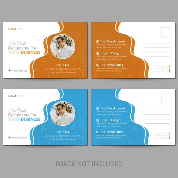 Modern business post card design vector file layout template and professional banner design