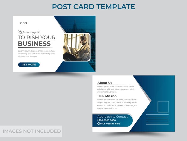 モダンなビジネスポストカードのデザインテンプレート
