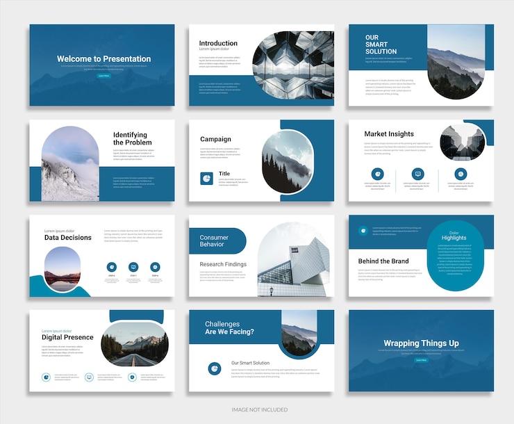 Vector modern business presentation template with blue design