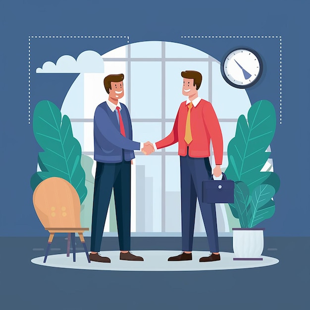 Vector modern business professionals handshake vector illustration