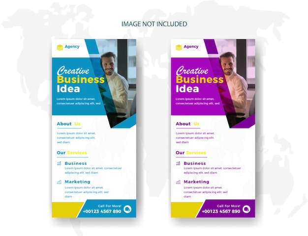 Vector modern business rack card or dl flyer design templates