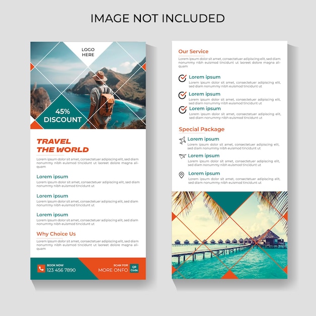 Vector modern business rack card or dl flyer template