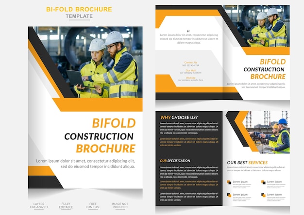 Modern business residential construction brochure design and construction company profile design