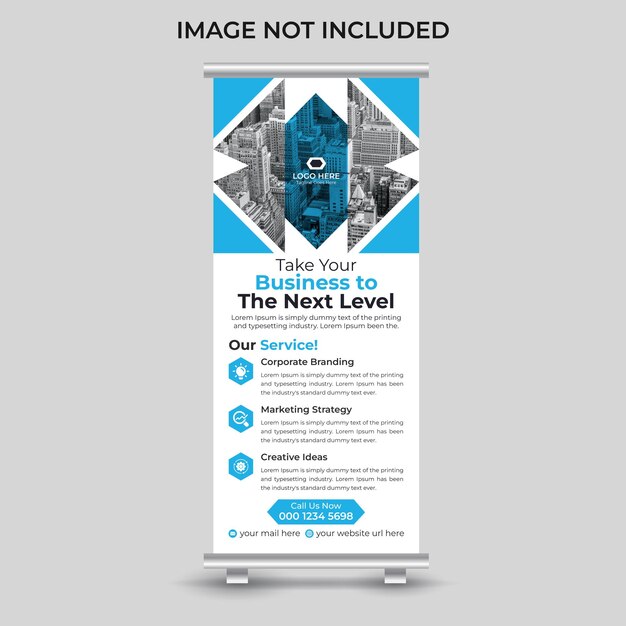 Modern business roll up banner design standee banner template