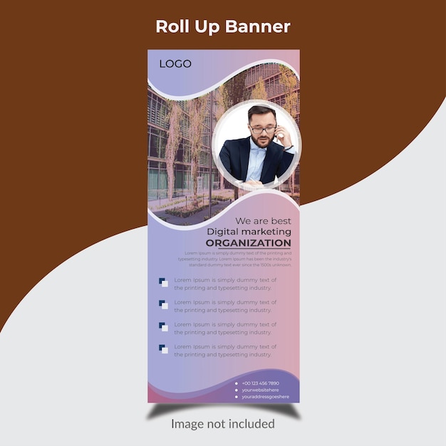Vector modern business roll up banner design template