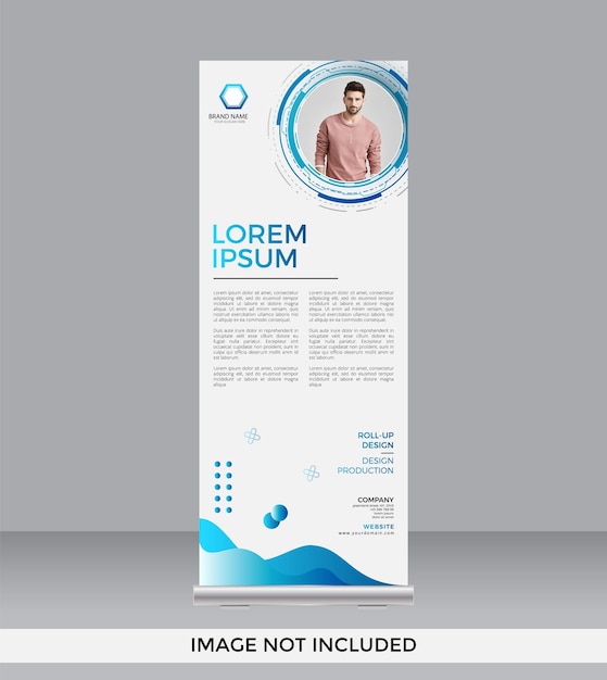 Modern business roll up banner signage standee template minimal design
