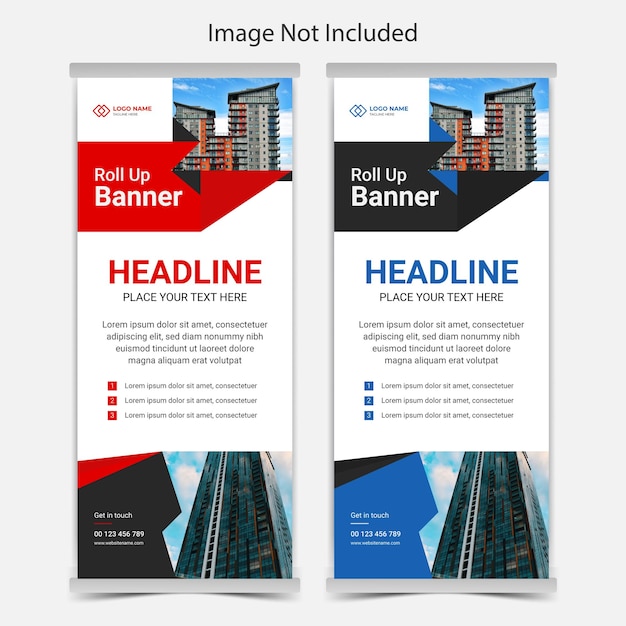 Modern business roll up banner template or standee design