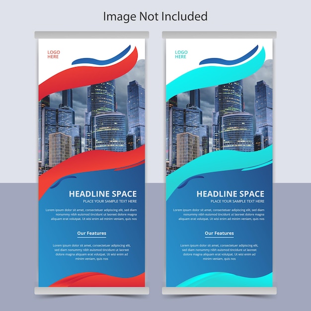 Modern business roll up banner template or standee design