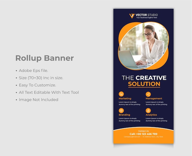 Modern business roll up banner