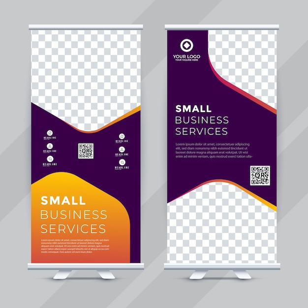 Modern And Business Roll-UP Design Template Vector