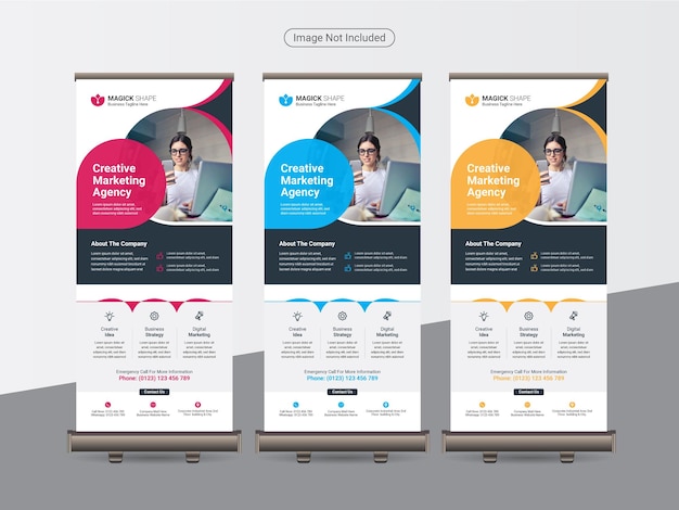 ベクトル 現代のビジネス ロールアップまたはスタンド バナー デザイン テンプレート。
